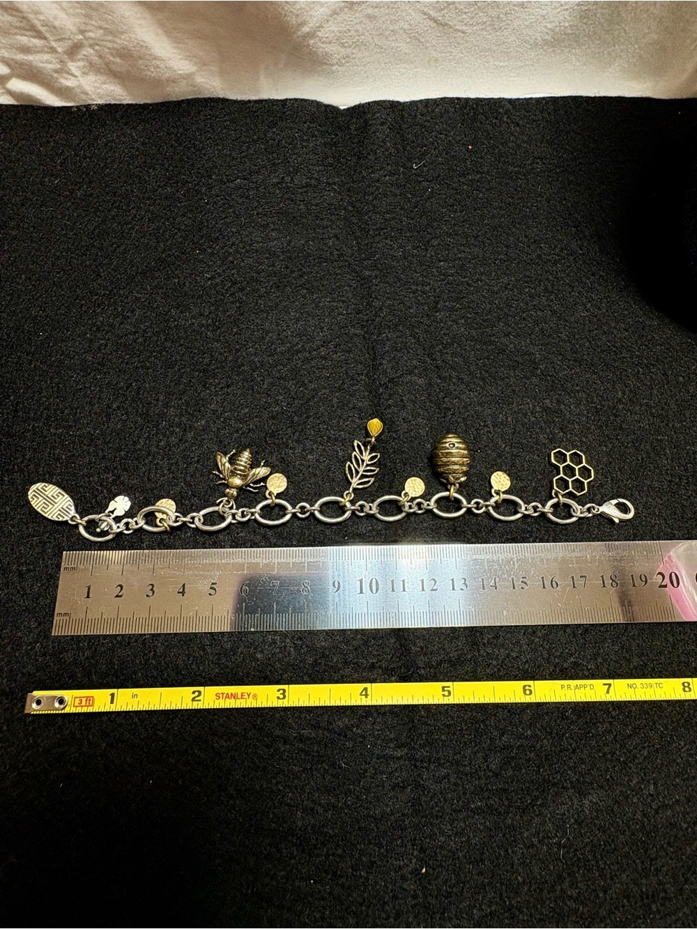 Lucky Brand Bee & Honeycomb Charm Bracelet-Beautiful Construction. Adorable! - Picture 6 of 15